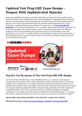 GRE PDF Dumps - Test Prep Certification Made Effortless