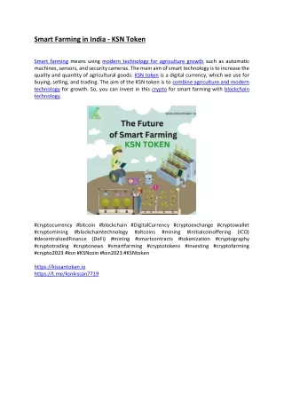 smart farming in india ksn token smart farming