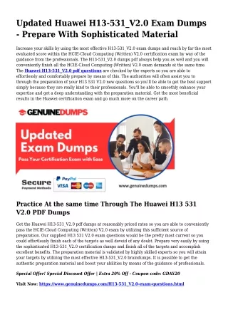 H13-531_V2.0 PDF Dumps For Most effective Exam Good results