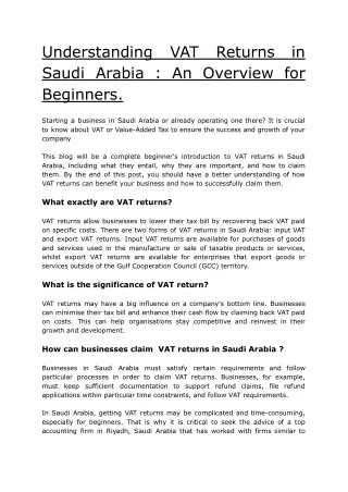 Understanding VAT Returns in Saudi Arabia _ An Overview for Beginners