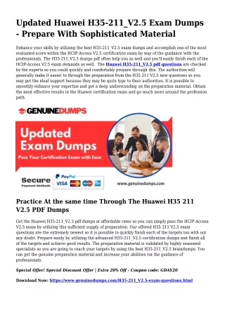 H35-211_V2.5 PDF Dumps The Final Supply For Preparation