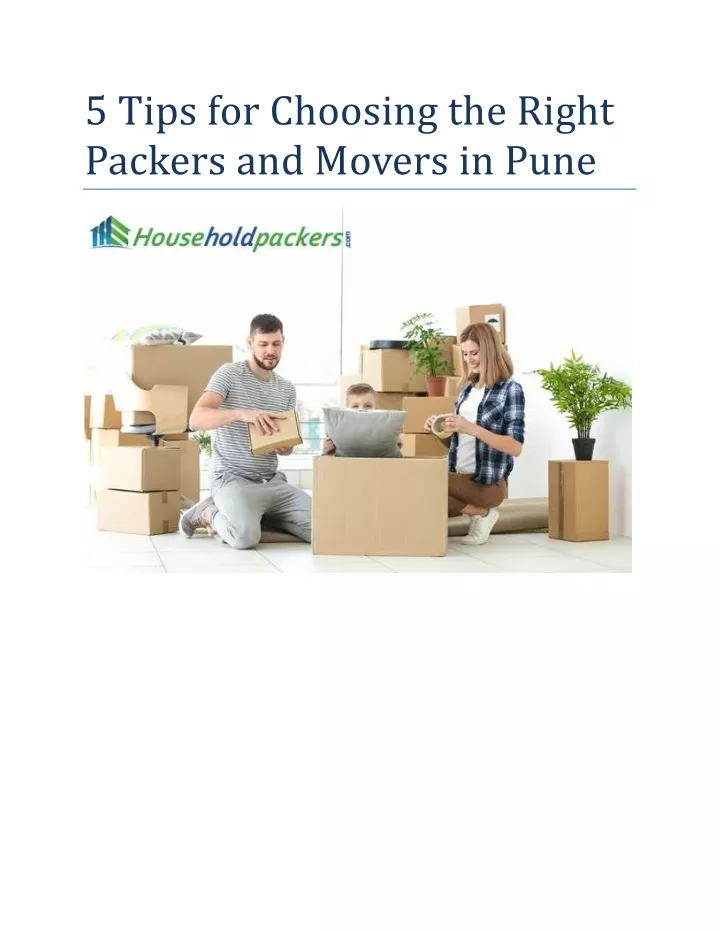 5 tips for choosing the right packers and movers
