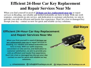 Efficient 24-Hour Car Key Replacement and Repair Services Near Me