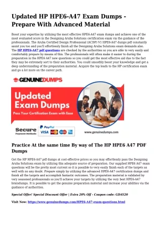 HPE6-A47 PDF Dumps The Quintessential Source For Preparation