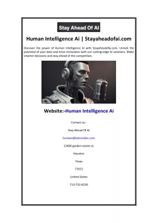 Human Intelligence Ai  Stayaheadofai.com