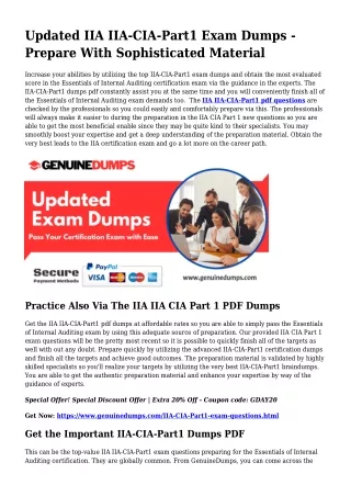 IIA-CIA-Part1 PDF Dumps For Most effective Exam Achievement