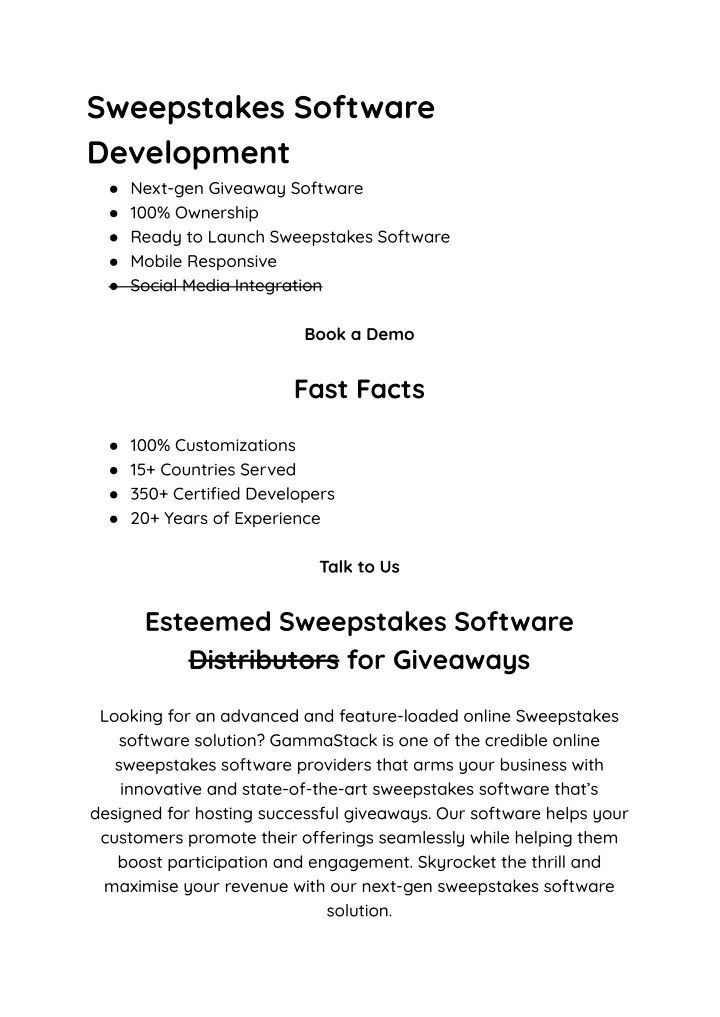 sweepstakes software development next