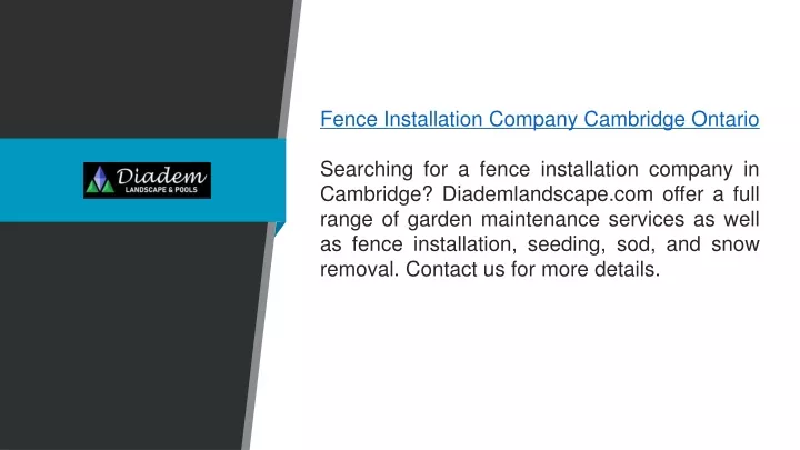 fence installation company cambridge ontario