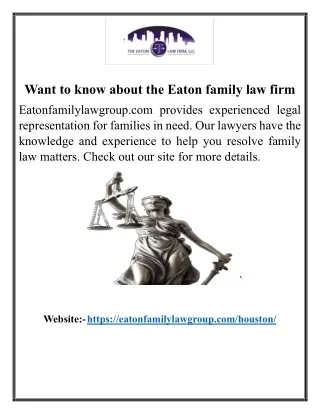 Want to know about the Eaton family law firm