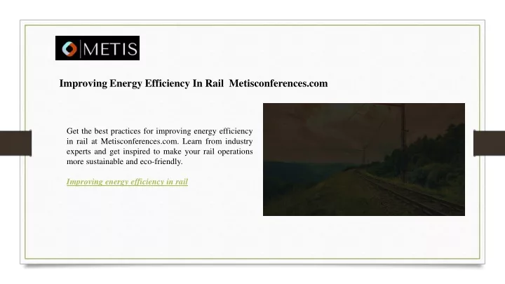improving energy efficiency in rail
