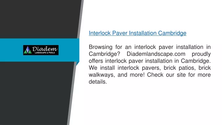 interlock paver installation cambridge browsing
