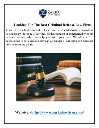 Looking For The Best Criminal Defense Law Firm