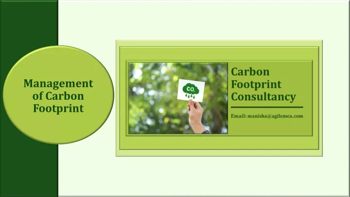 management of carbon footprint