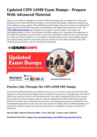 L6M8 PDF Dumps For Ideal Exam Accomplishment