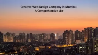 Creative Web Design Company in Mumbai- A Comprehensive List