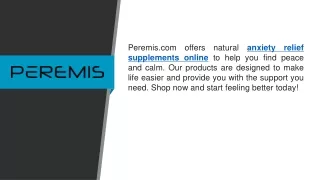 Anxiety Relief Supplements Online  Peremis.com