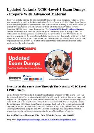 NCSC-Level-1 PDF Dumps The Greatest Source For Preparation