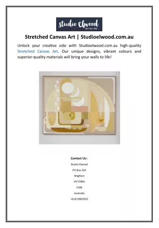 Stretched Canvas Art  Studioelwood.com