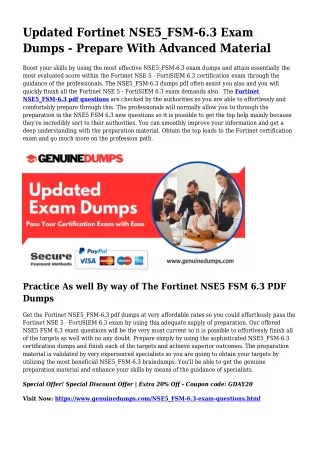 NSE5_FSM-6.3 PDF Dumps The Final Source For Preparation