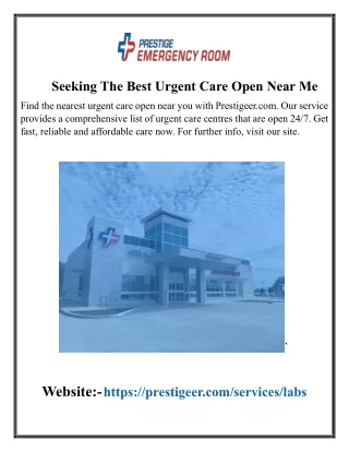 Seeking The Best Urgent Care Open Near Me