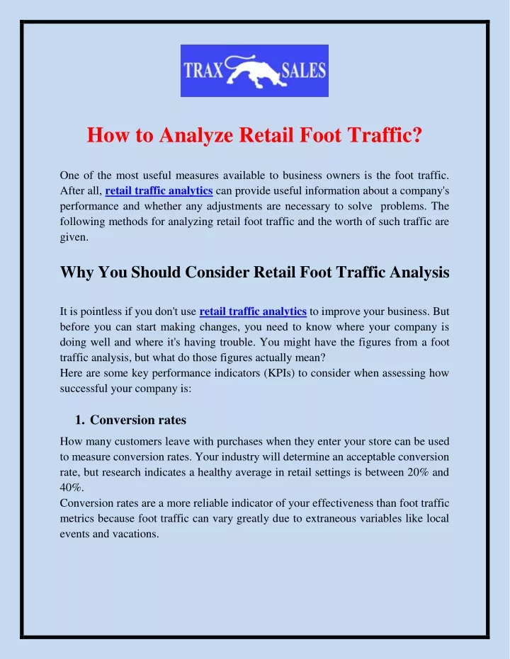 how to analyze retail foot traffic