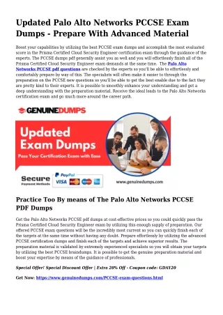 PCCSE PDF Dumps To Quicken Your Palo Alto Networks Quest