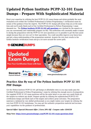 PCPP-32-101 PDF Dumps - Python Institute Certification Produced Simple
