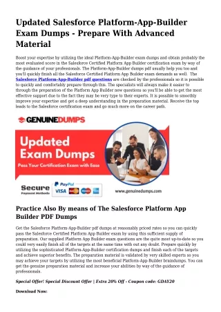 Platform-App-Builder PDF Dumps To Increase Your Salesforce Voyage