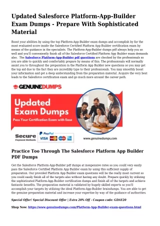 Platform-App-Builder PDF Dumps For Greatest Exam Results