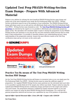 PRAXIS-Writing-Section PDF Dumps The Greatest Supply For Preparation