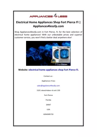 Electrical Home Appliances Shop Fort Pierce Fl Appliances4lessfp.com