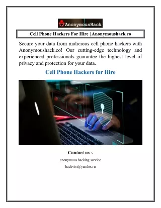 Cell Phone Hackers For Hire  Anonymoushack.co