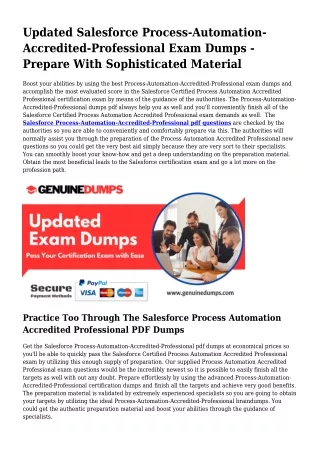 Process-Automation-Accredited-Professional PDF Dumps The Best Supply For Prepara