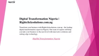 Digital Transformation Nigeria  Rightclicksolutions.com.ng