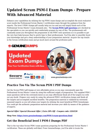 PSM-I PDF Dumps To Increase Your Scrum Journey