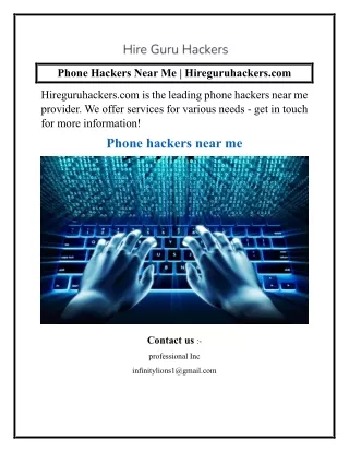 Phone Hackers Near Me  Hireguruhackers.com