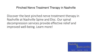 Pinched Nerve Treatment Therapy in Nashville