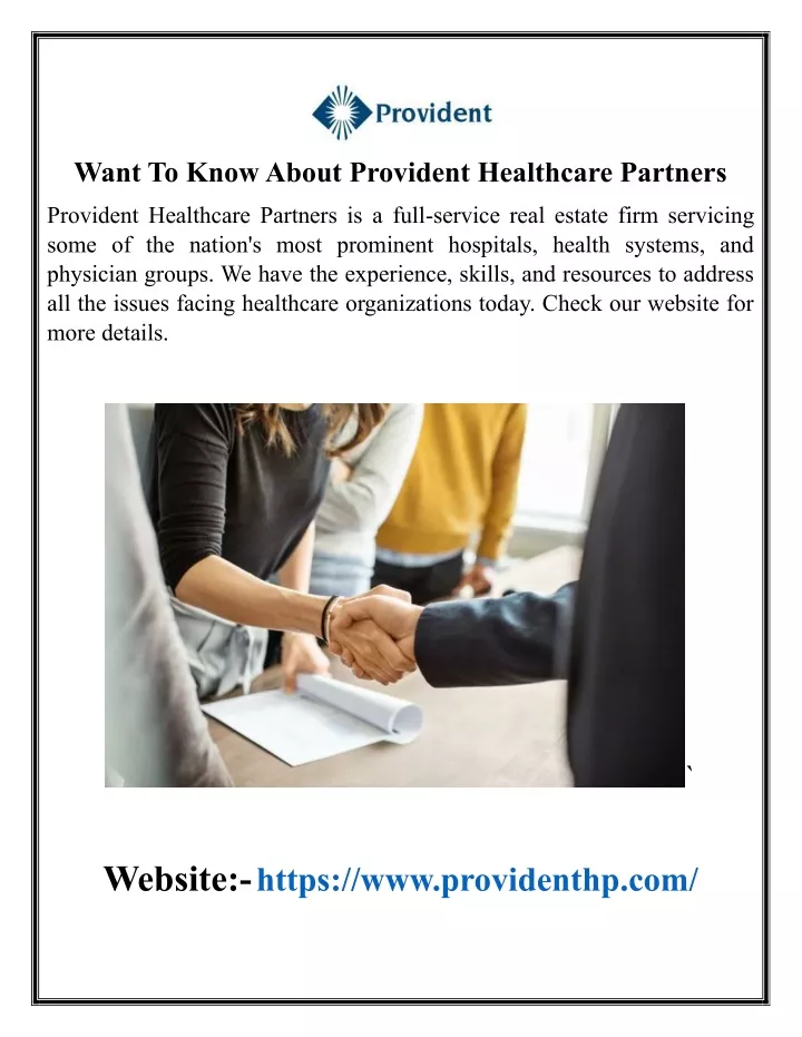 want to know about provident healthcare partners