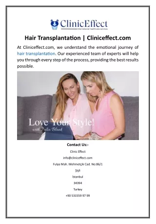 Hair Transplantation  Cliniceffect