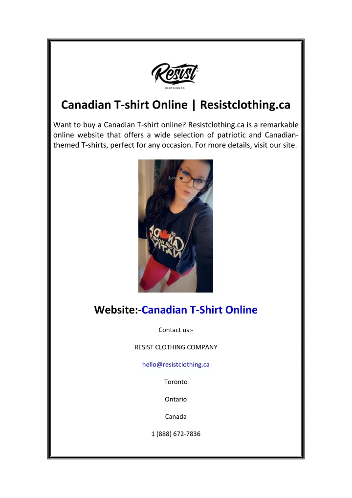 canadian t shirt online resistclothing ca