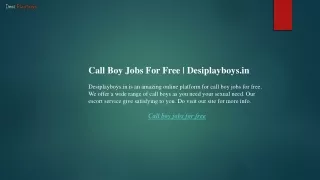Call Boy Jobs For Free  Desiplayboys.in