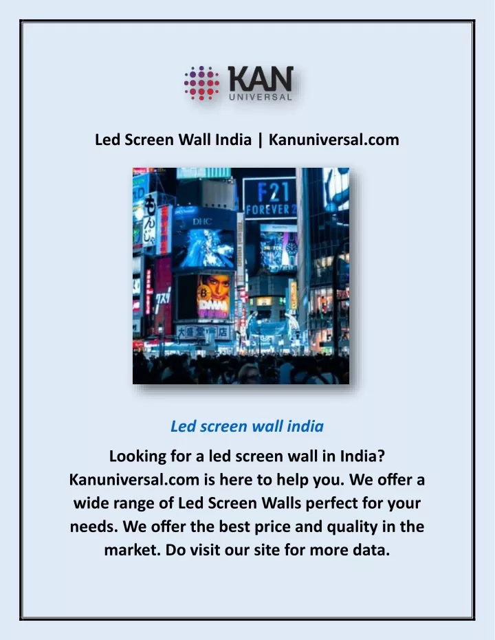 led screen wall india kanuniversal com