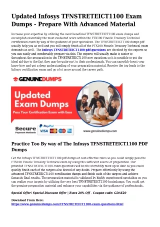 TFNSTRETEICT1100 PDF Dumps - Infosys Certification Created Straightforward