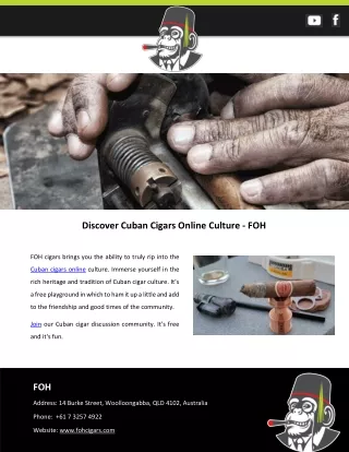 Discover Cuban Cigars Online Culture – FOH