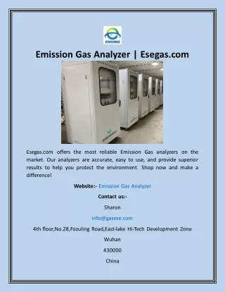 Emission Gas Analyzer  Esegas