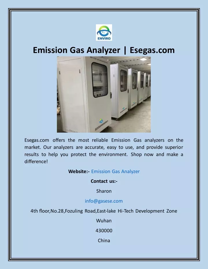 emission gas analyzer esegas com