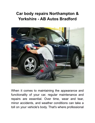Car body repairs Northampton & Yorkshire - AB Autos Bradford (1)
