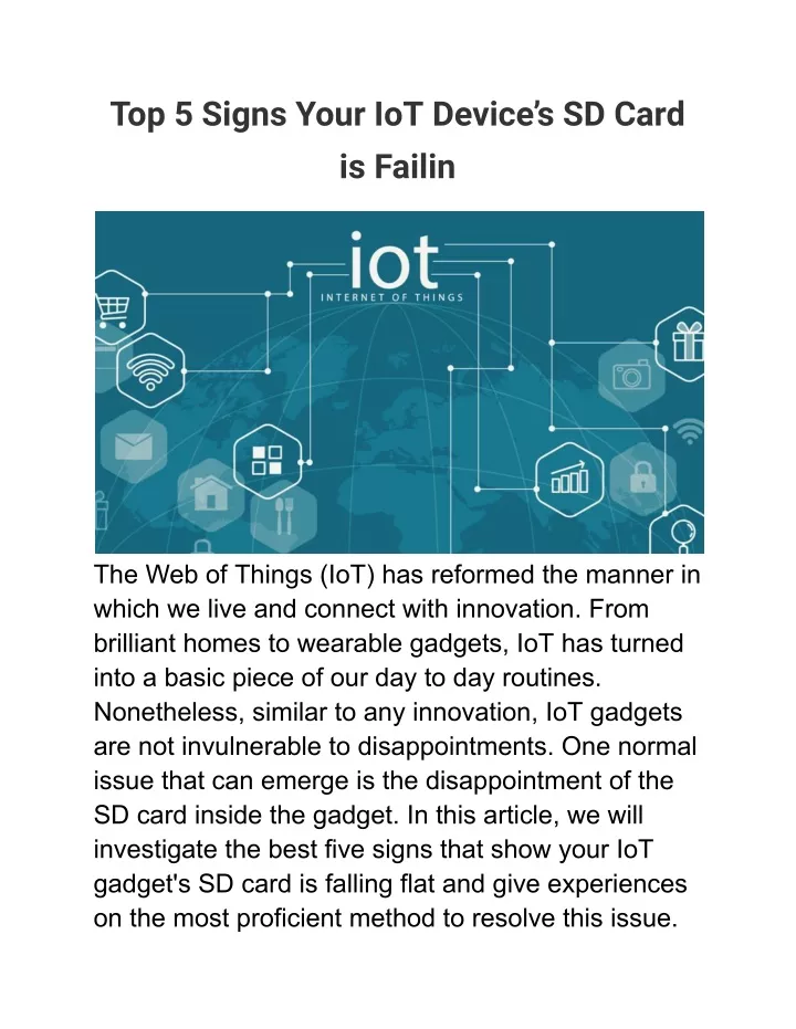 top 5 signs your iot device s sd card is failin