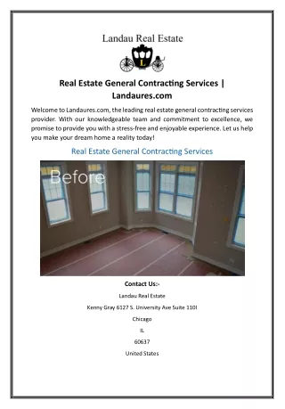 Real Estate General Contracting Services  Landaures