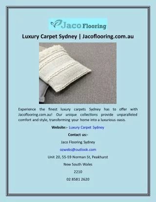 Luxury Carpet Sydney  Jacoflooring.com